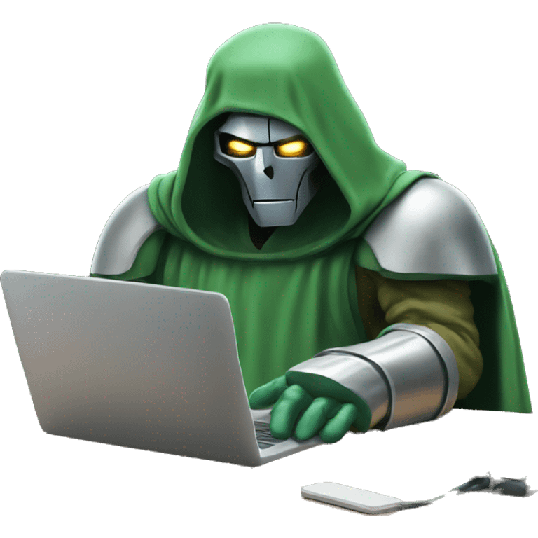 dr. doom working with laptop emoji