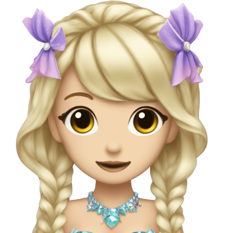 mermaif hime gyaru girl with pointy, jewerly emoji