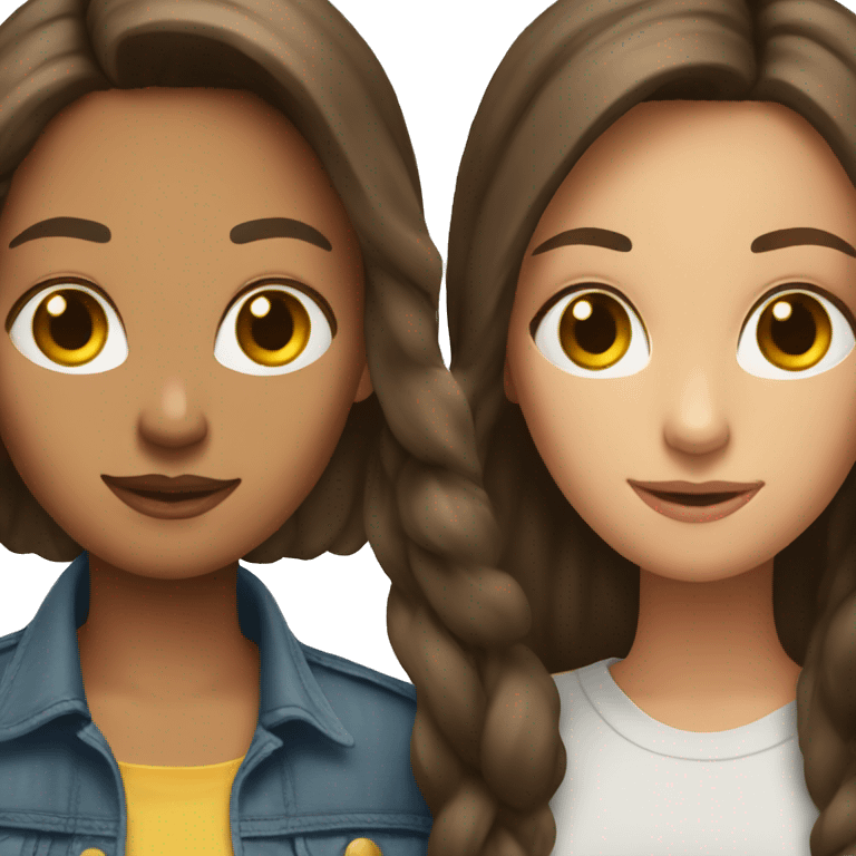 Two brunette besties emoji