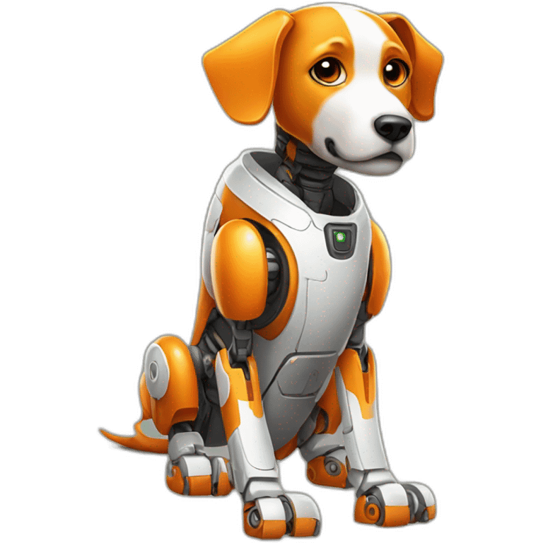 broken orange robot dog legless emoji