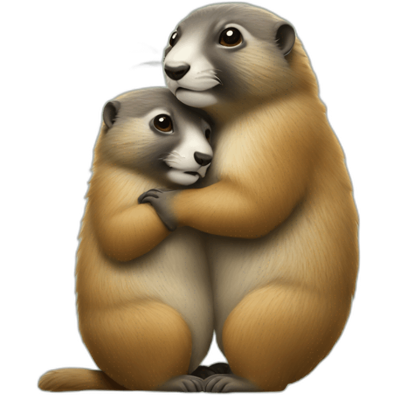 Deux marmottes qui s'embrassent emoji