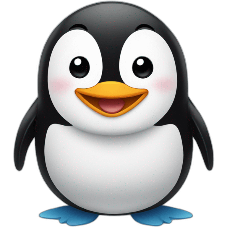 A penguin laughing emoji