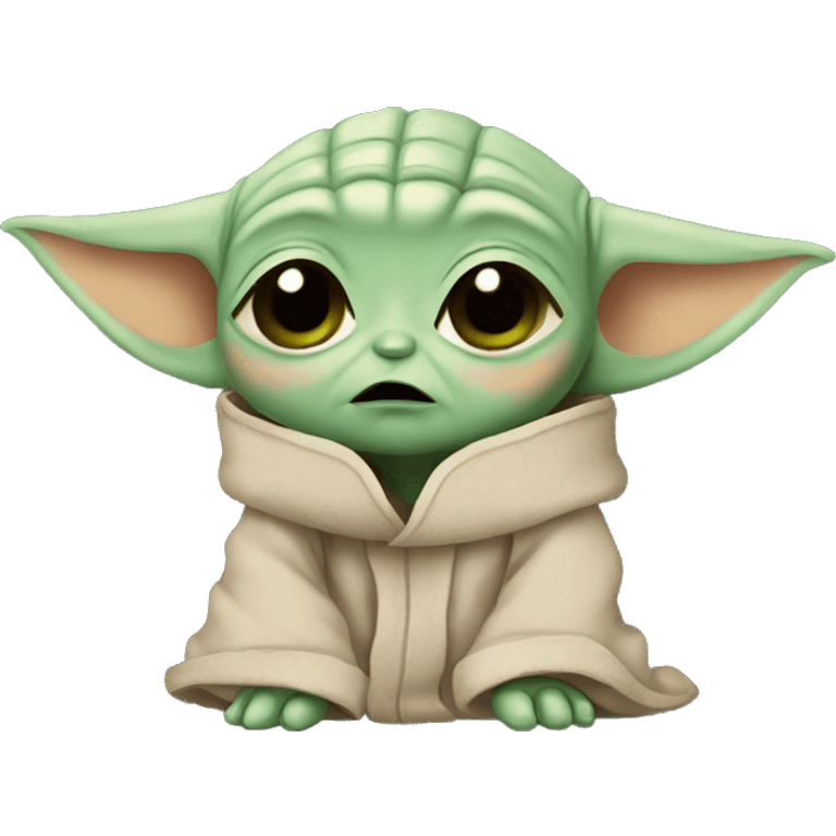 Cute baby yoda crying  emoji