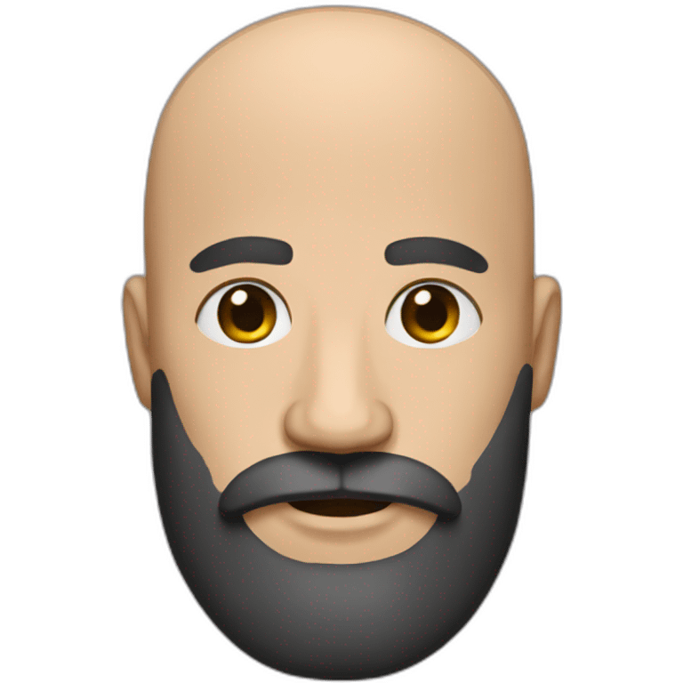 Bald man with a thick black beard emoji