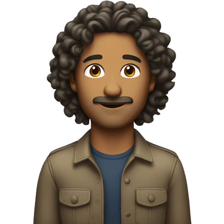 man with olive skin and long curls emoji