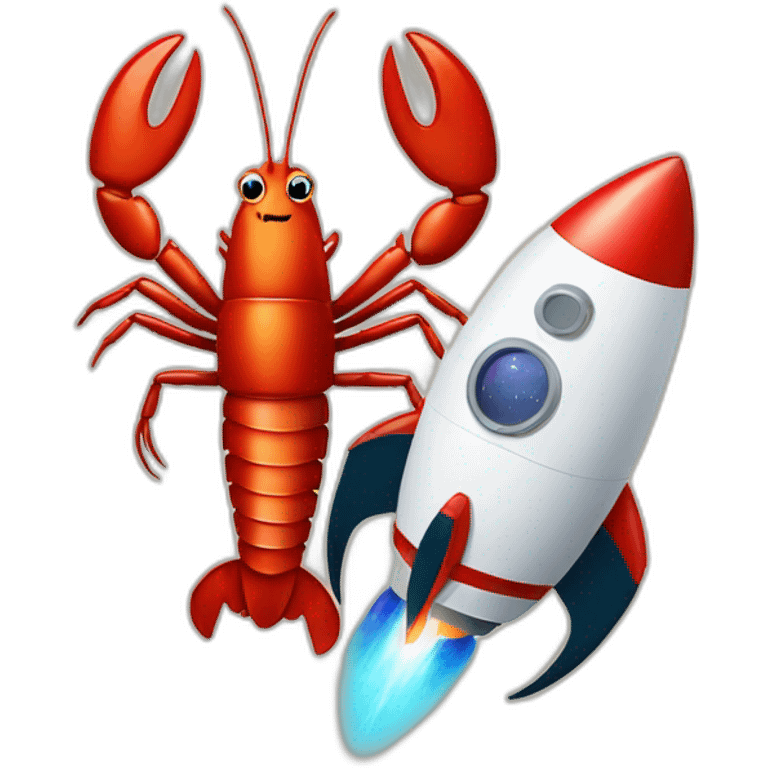 lobster and space rocket emoji