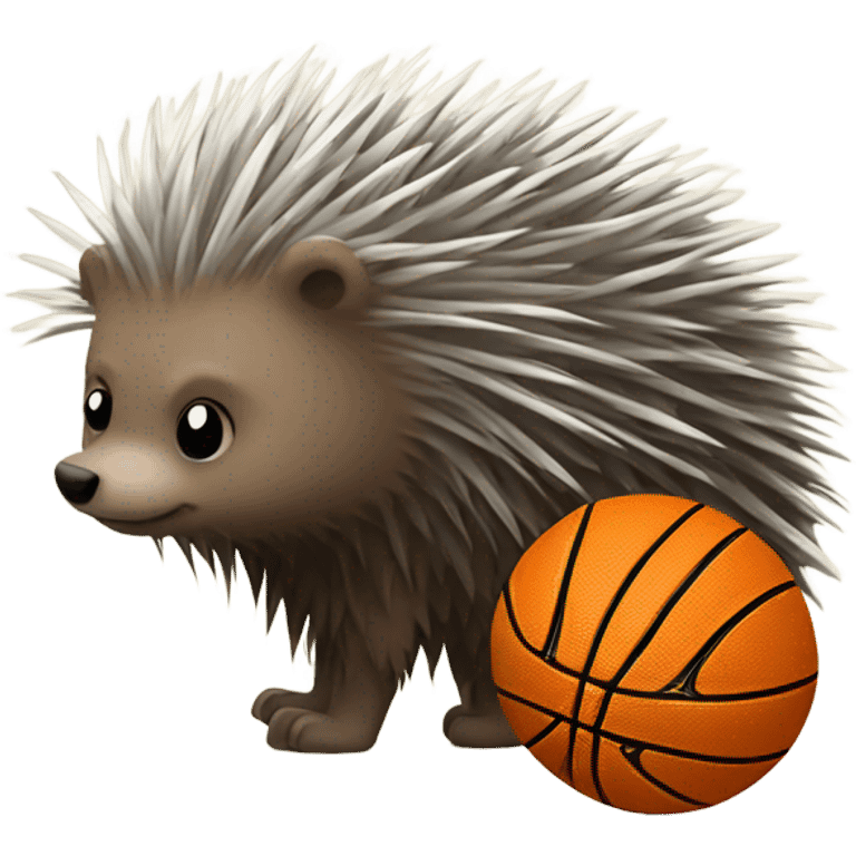 porcupine with basketball emoji