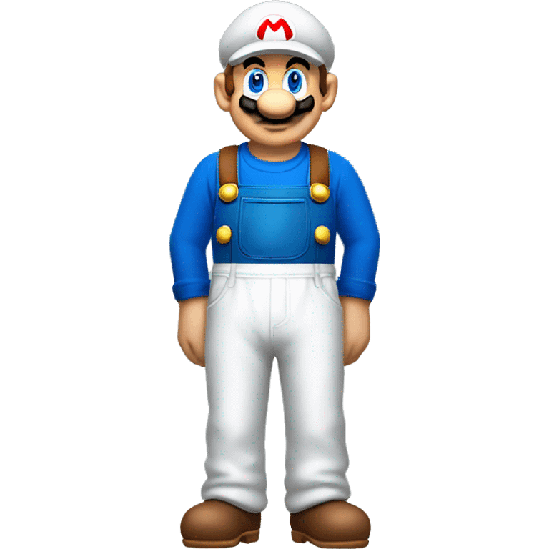 Super mario that has a blue shirt and white overalls  emoji