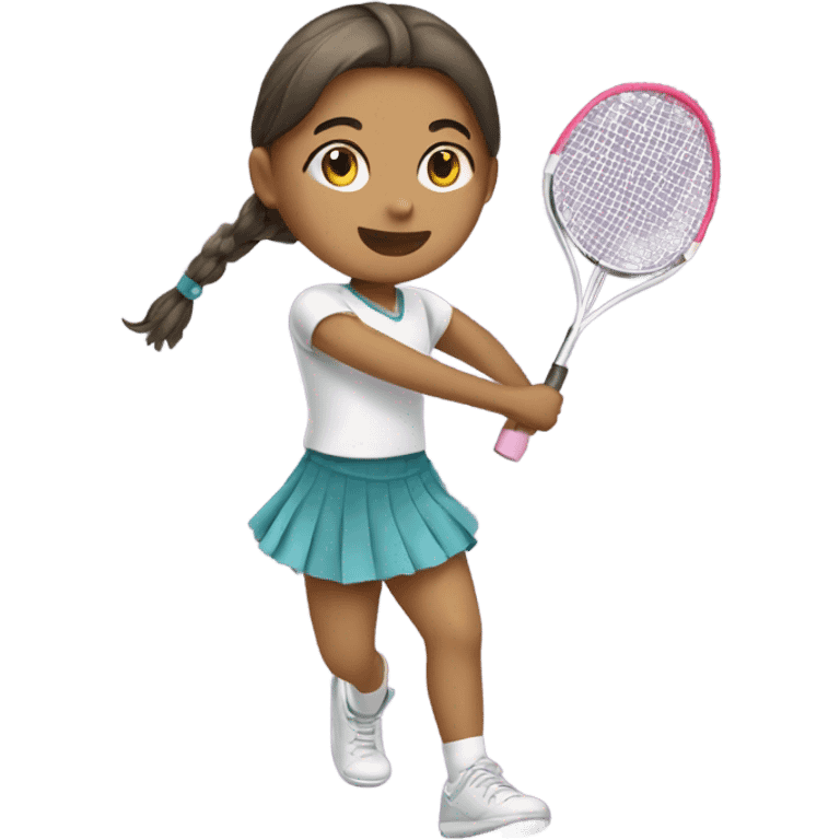 Girl playing badminton with skirt emoji