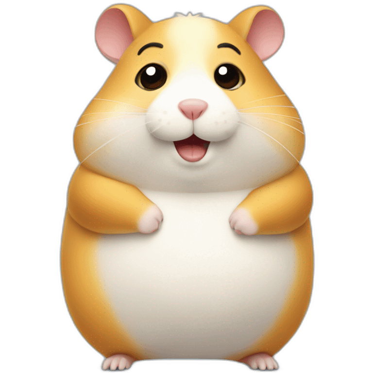 Fat hamster ready to travel with plane emoji