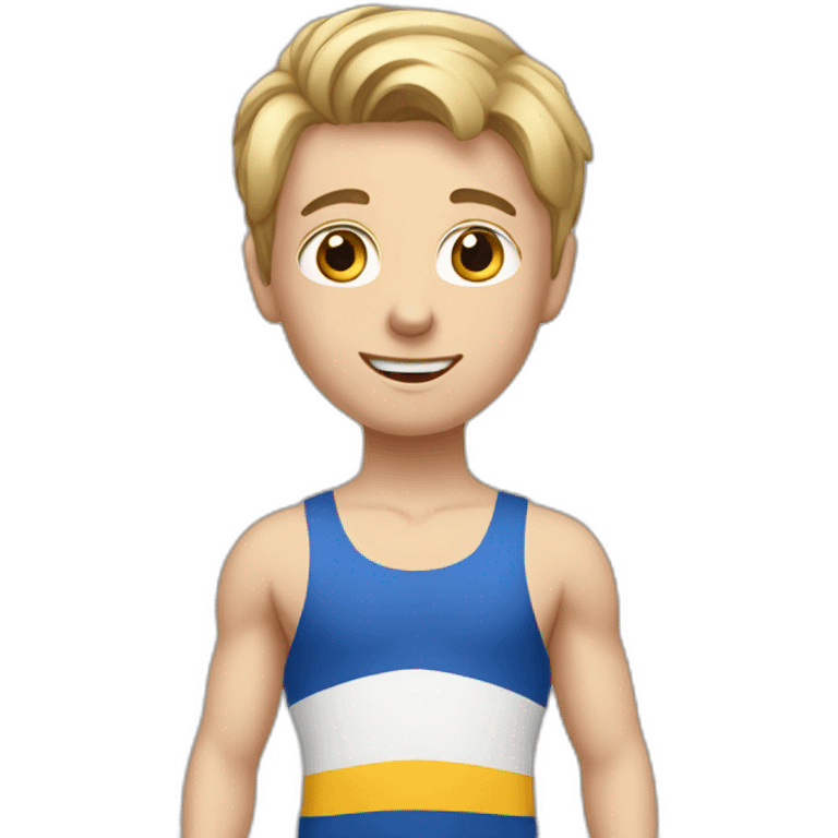 sporty european boy in leotard emoji