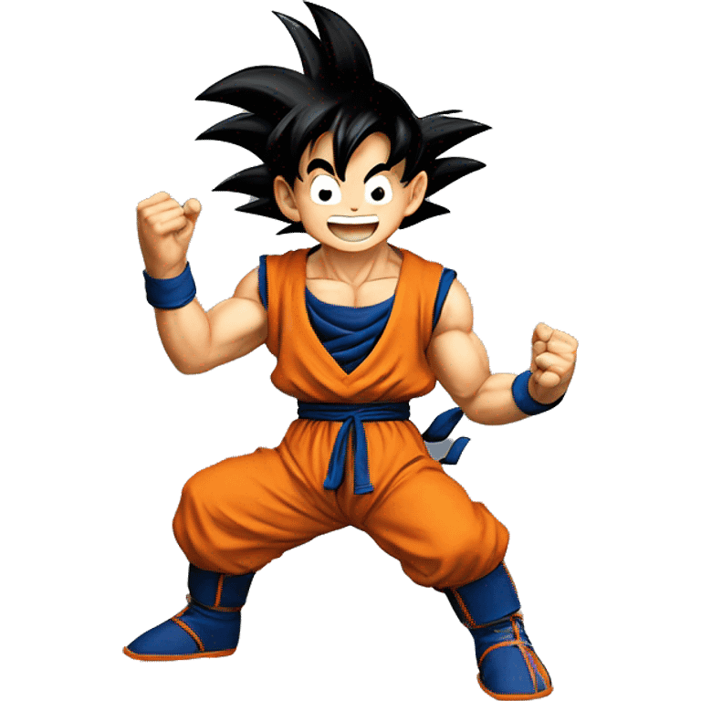 Goku waving and smiling emoji