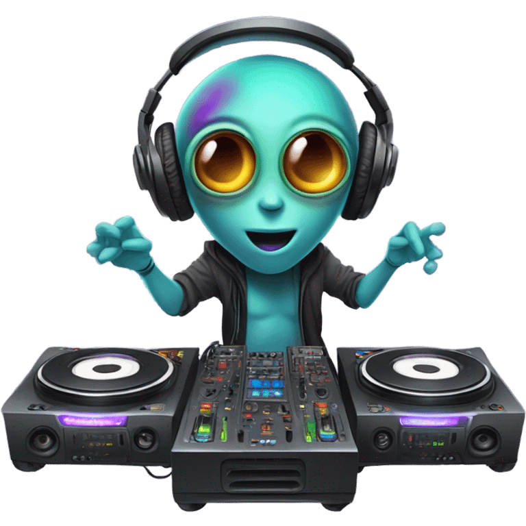 Alien EDM DJ emoji