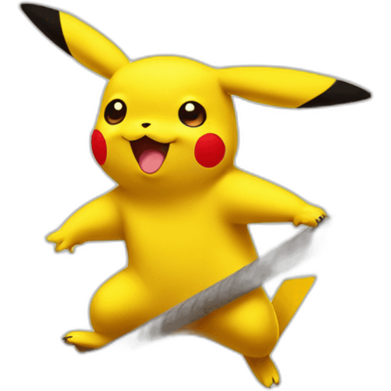 pikachu making slackline emoji