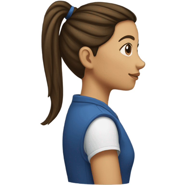 girl side profile brunette ponytail emoji