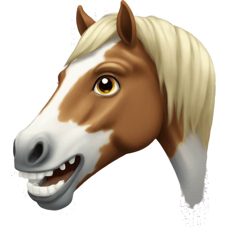 Horse with big teeth  emoji