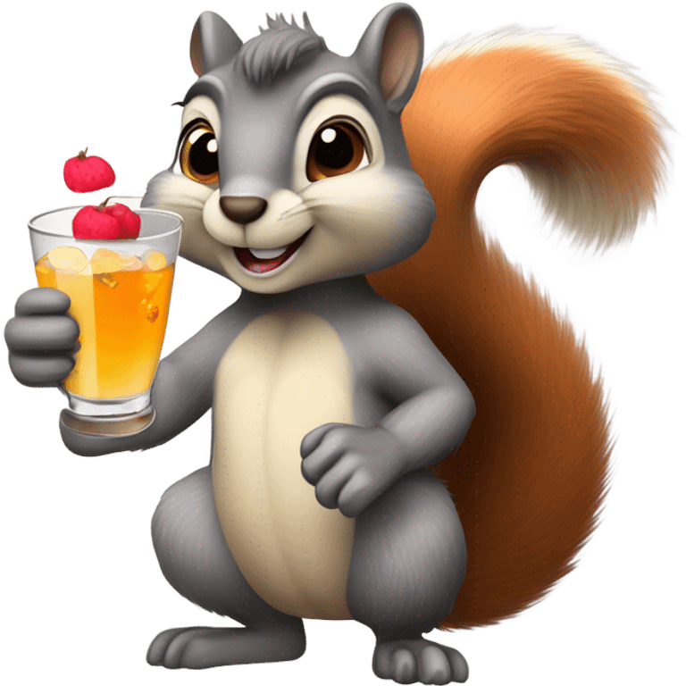 Squirrel drinking alcohol  emoji