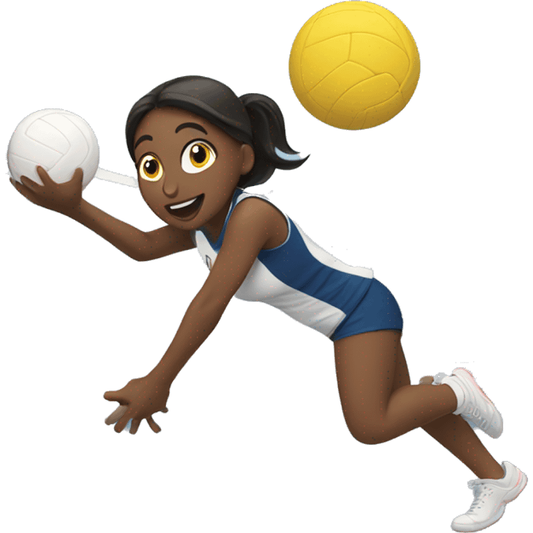 Girl hitting a volleyball emoji