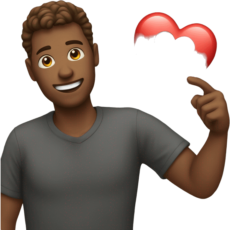 A guy having heart in his hand emoji