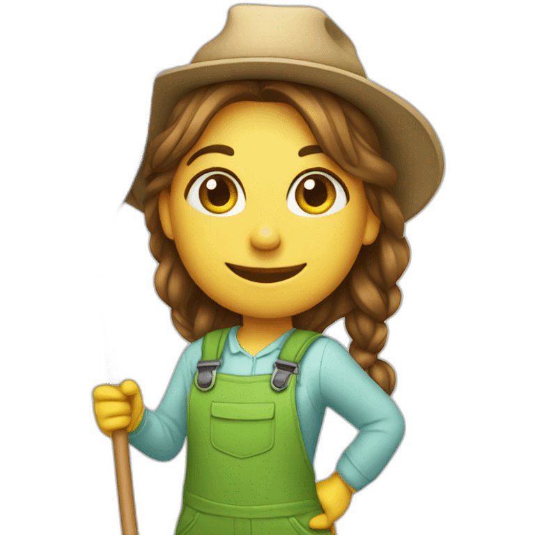 gardener girl with rake  emoji