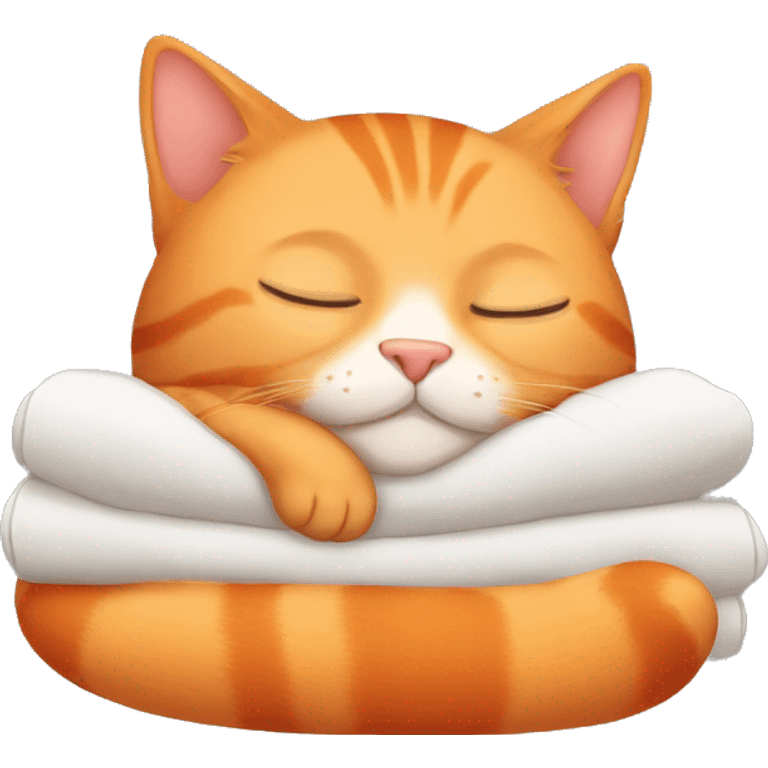 cute orange cat sleeping emoji