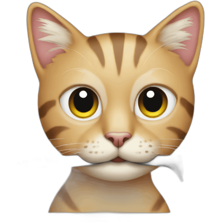 cat with scraper tool emoji