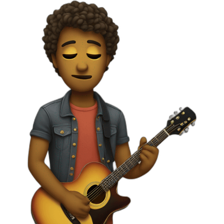 sad emoji playing guitar emoji