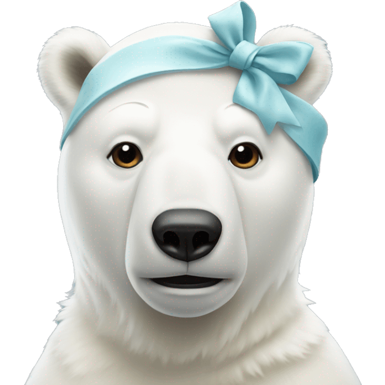 White polar bear with bow on head emoji