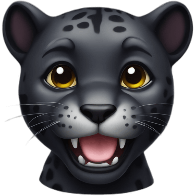 Cute little chubby Panther emoji