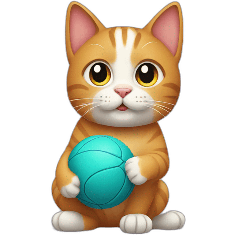 cat with ball emoji