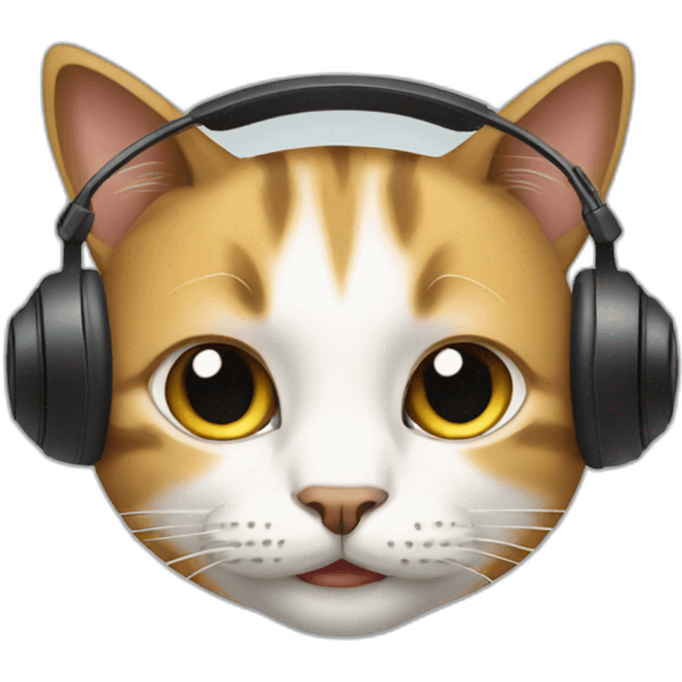 Cat weering headphones  emoji