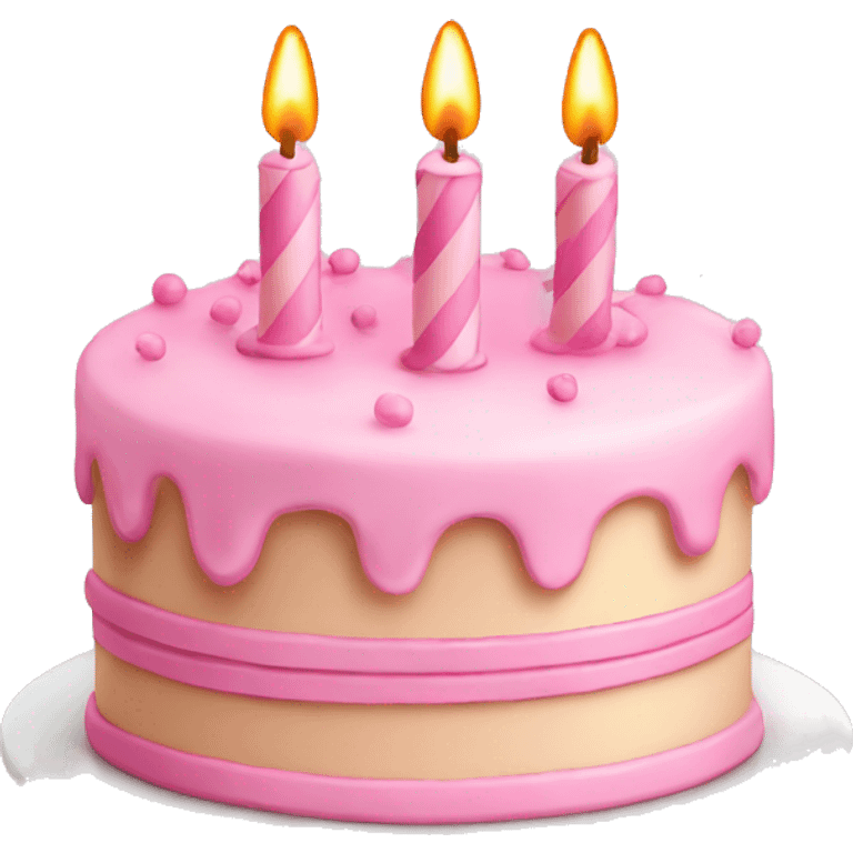 birthday cake in light pink emoji