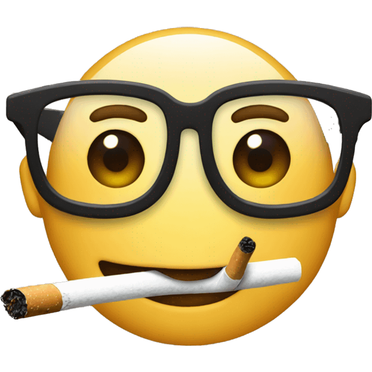 Emoji with glasses and cigarette  emoji