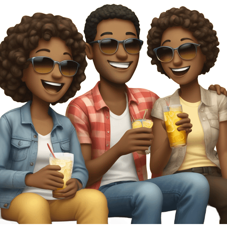 friends enjoying a sunny day emoji