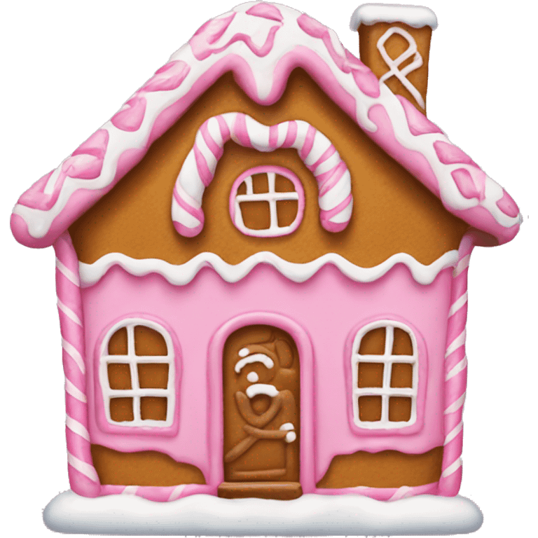 Pink gingerbread house emoji