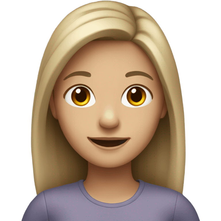 smiling girl with dark blonde hair emoji