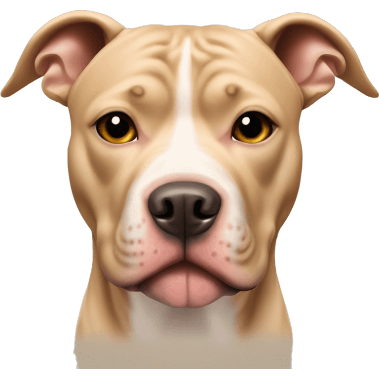 Beige American pit bull with pointy ears emoji