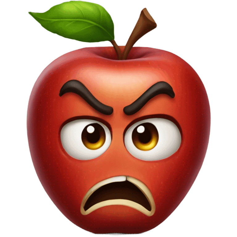 Angry bipedal red apple  emoji