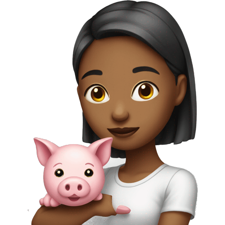 Girl with piggy emoji