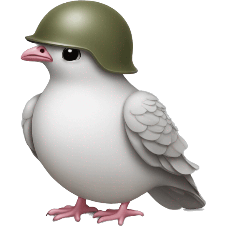 Dove crying wearing army helmet  emoji