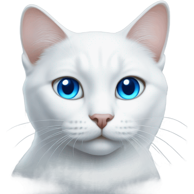 Cat white with blue eyes  emoji