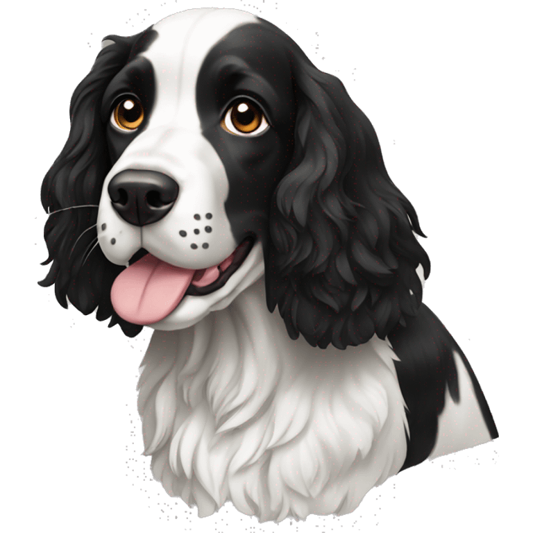 black and white springer spaniel emoji