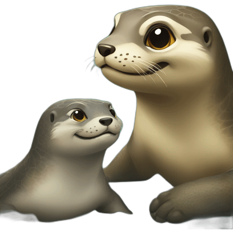 Loutre et tortue emoji