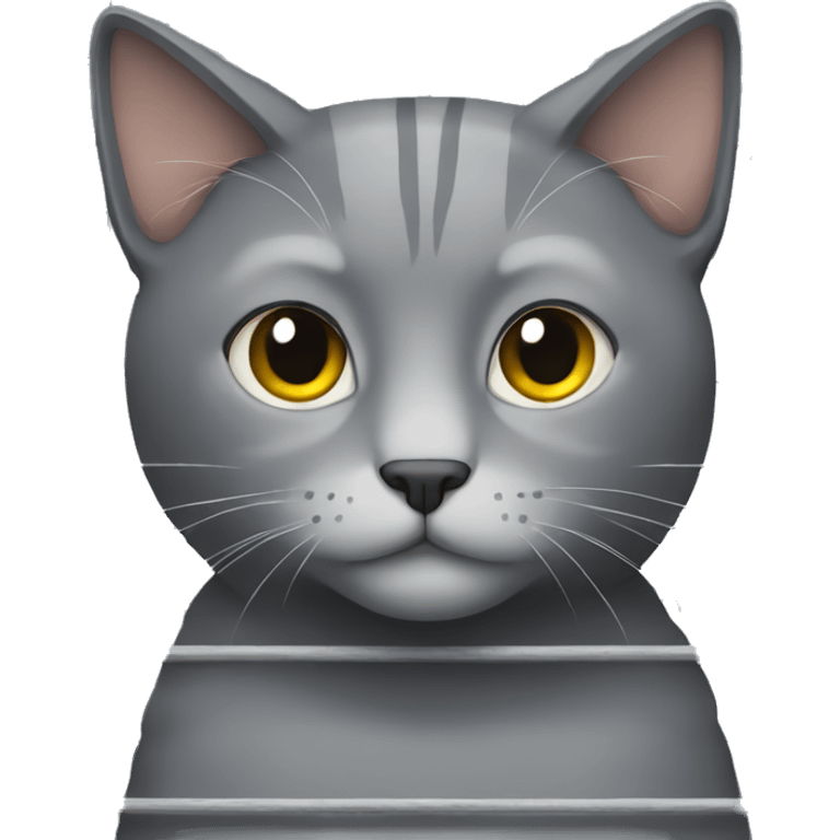 Grey cat in prison emoji