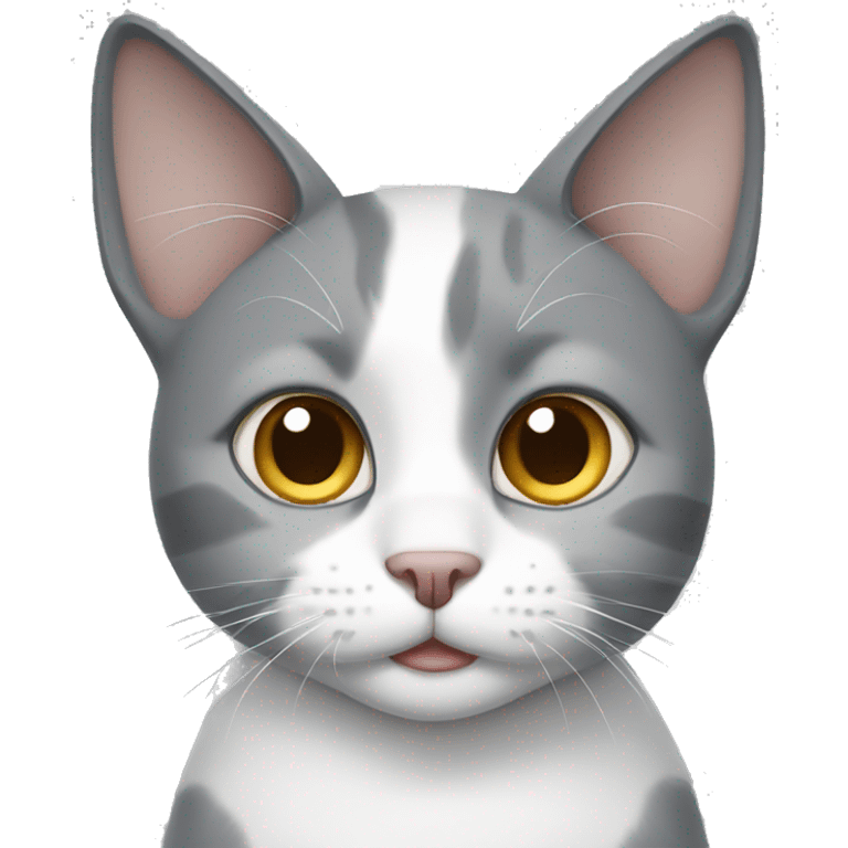 Grey and white cat emoji