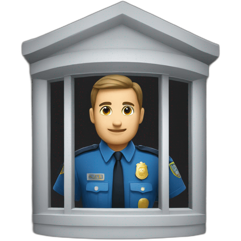 un policia en una ventana emoji