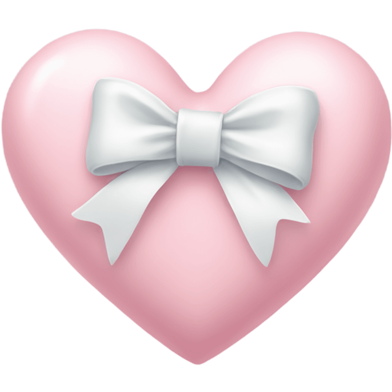 Pastel pink heart with white bow emoji