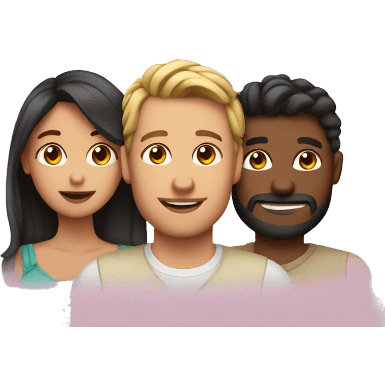 Polyamorous three person couple emoji