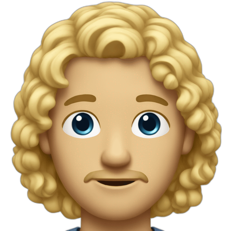 Male Ux designer with slightly curly blonde hair emoji