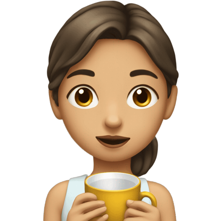 Girl sipping tea emoji